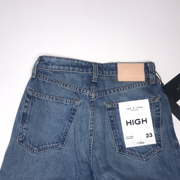 NWT Rag & Bone Nina High-Rise Ankle Cigarette jeans in gypsum - Picture 17 of 17